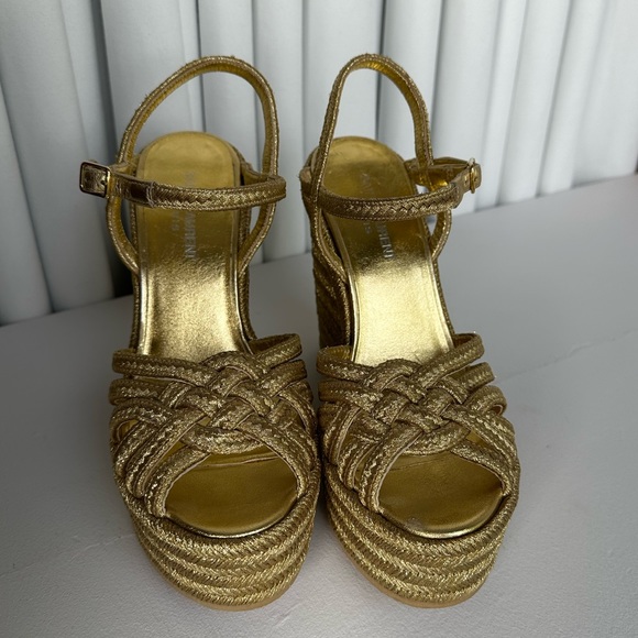 Saint Laurent size 8US Gold platform Sandals like New - Picture 3 of 8